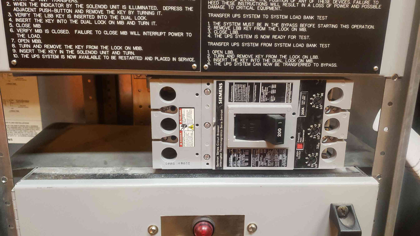 Siemens 400A 5 Breaker MBP Panelboard 480V, 277V '10 (101484)(101484)