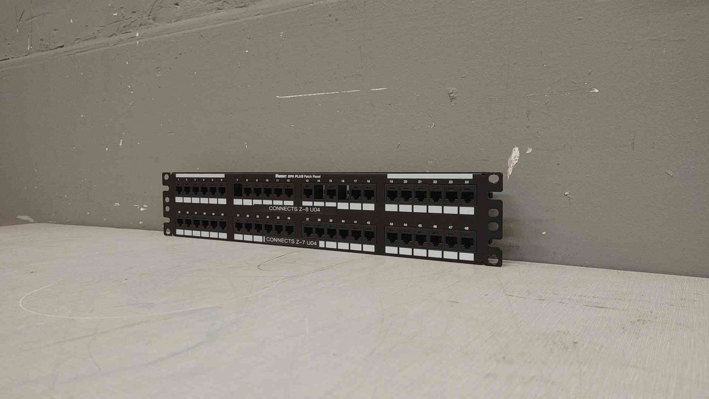 Panduit 48 Port Patch Panel DP48688TGY Cat 6,Rack Mt,48 Port(103639)