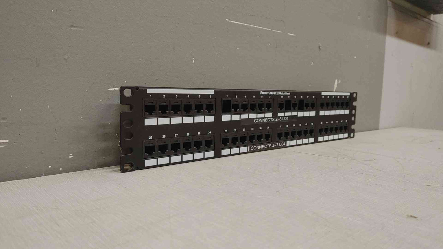 Panduit 48 Port Patch Panel DP48688TGY Cat 6,Rack Mt,48 Port(103639)