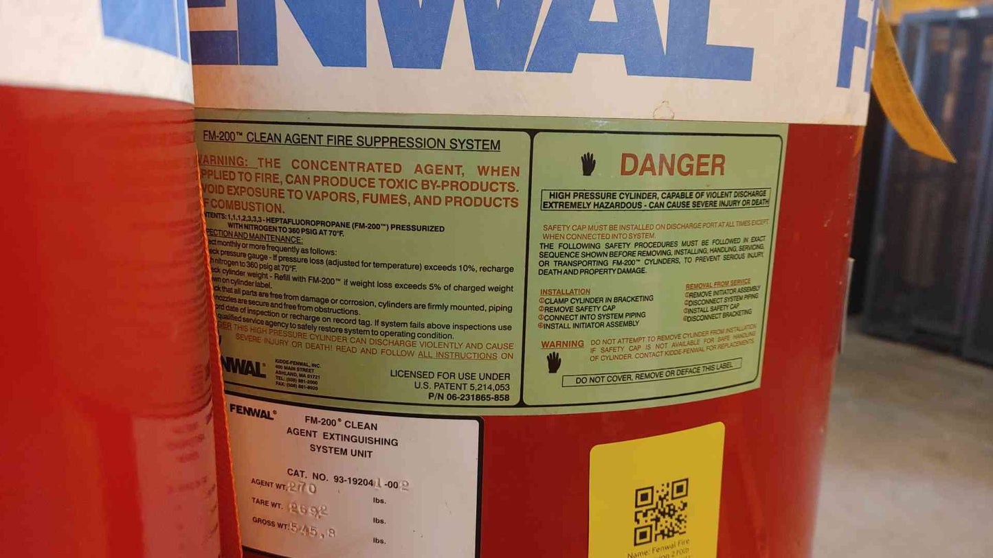 Fenwal Fire Suppression 270lb FM-200 Agent(103942)