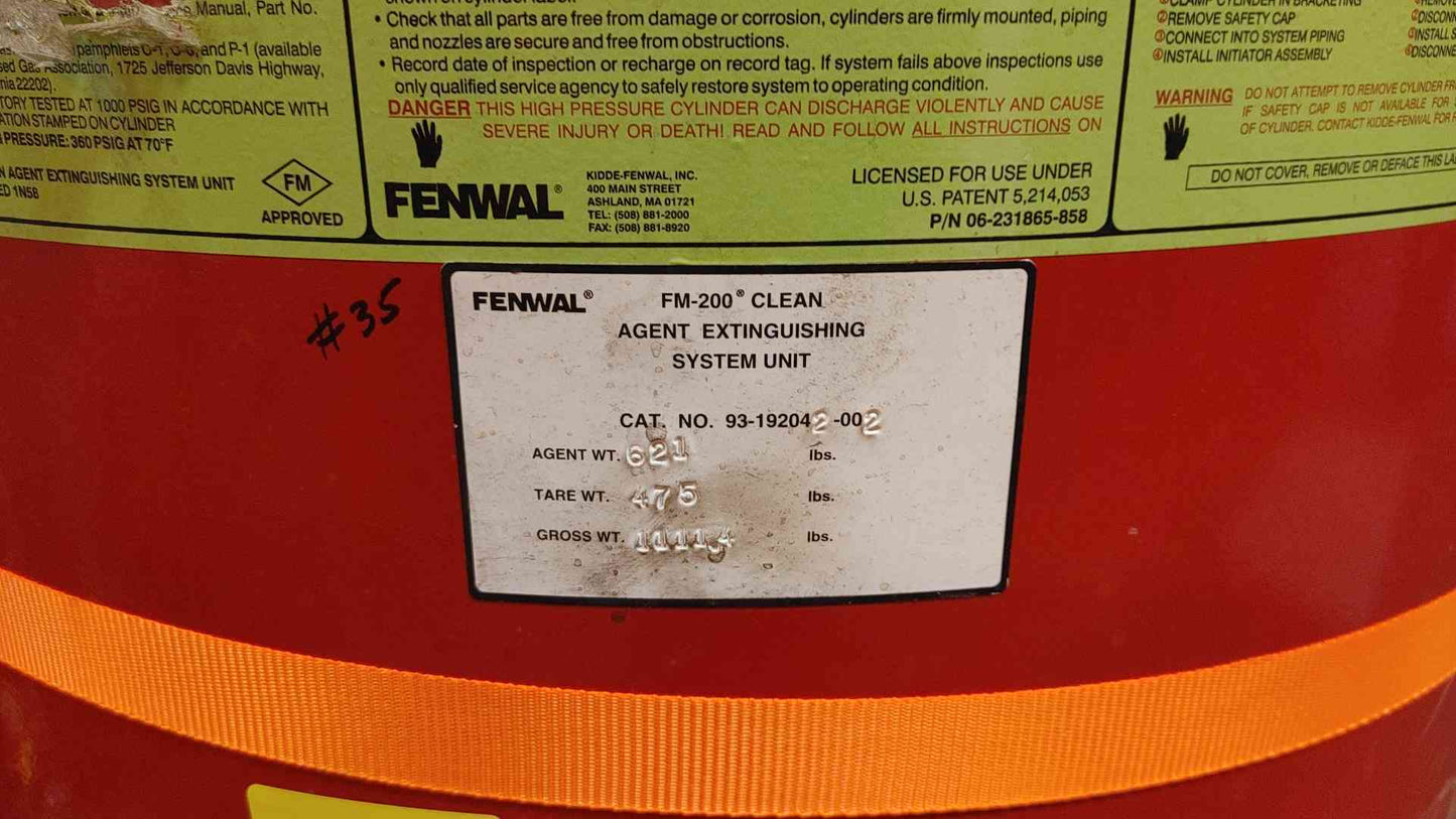 Fenwal Fire Suppression 621lb FM-200 Agent(103951)