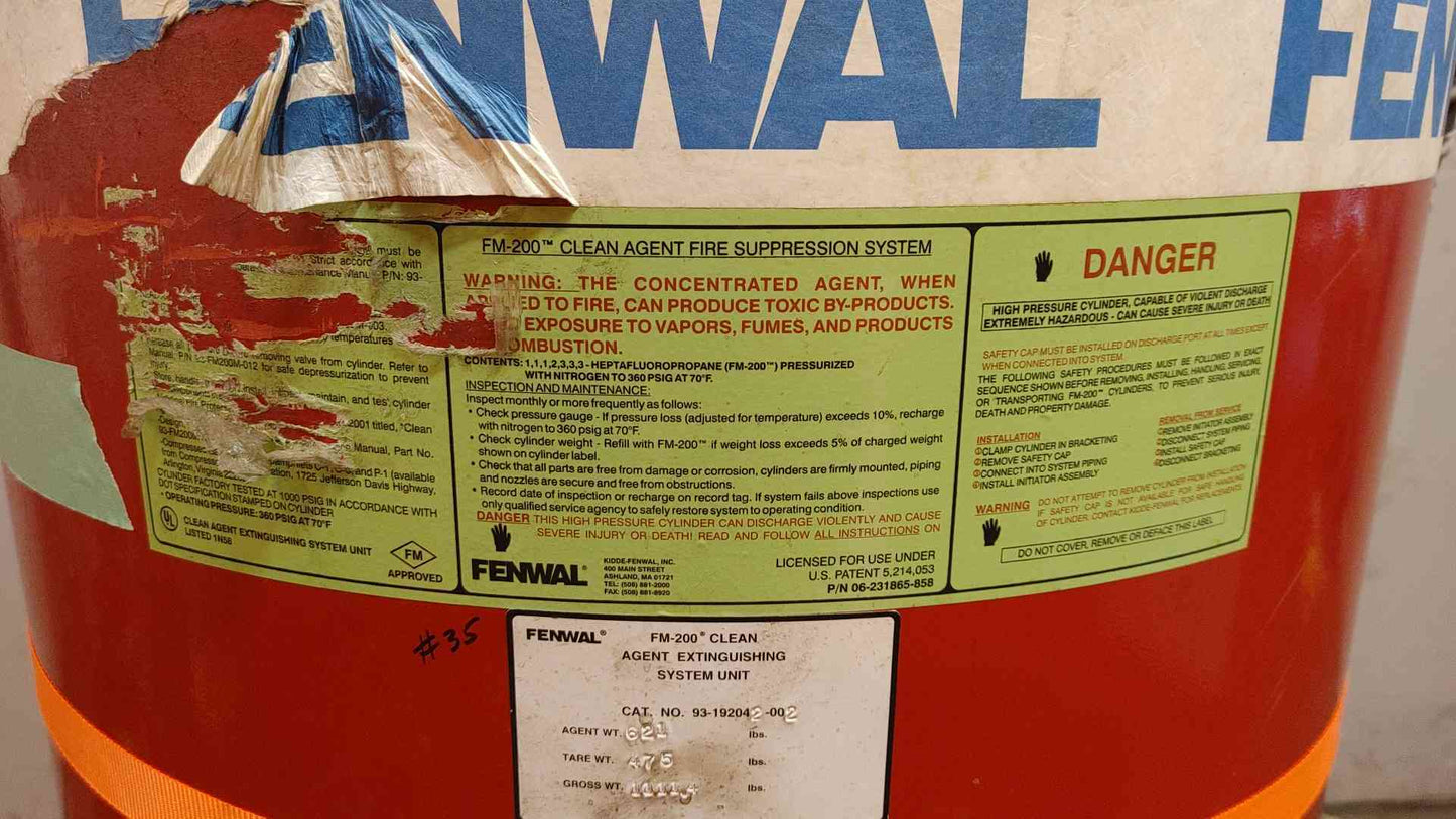 Fenwal Fire Suppression 621lb FM-200 Agent(103951)