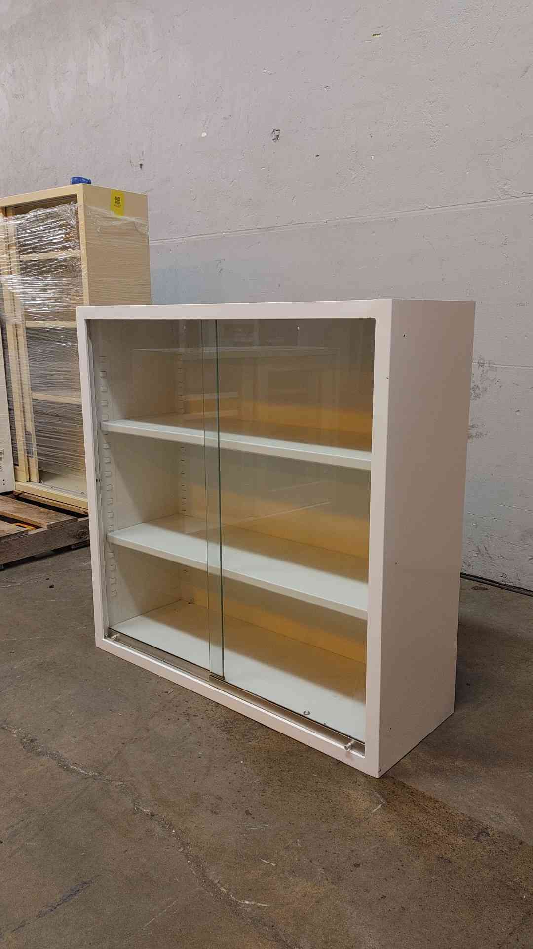 3' Glass Door Sliding Overhead Casework Metal Cabinet(104084)