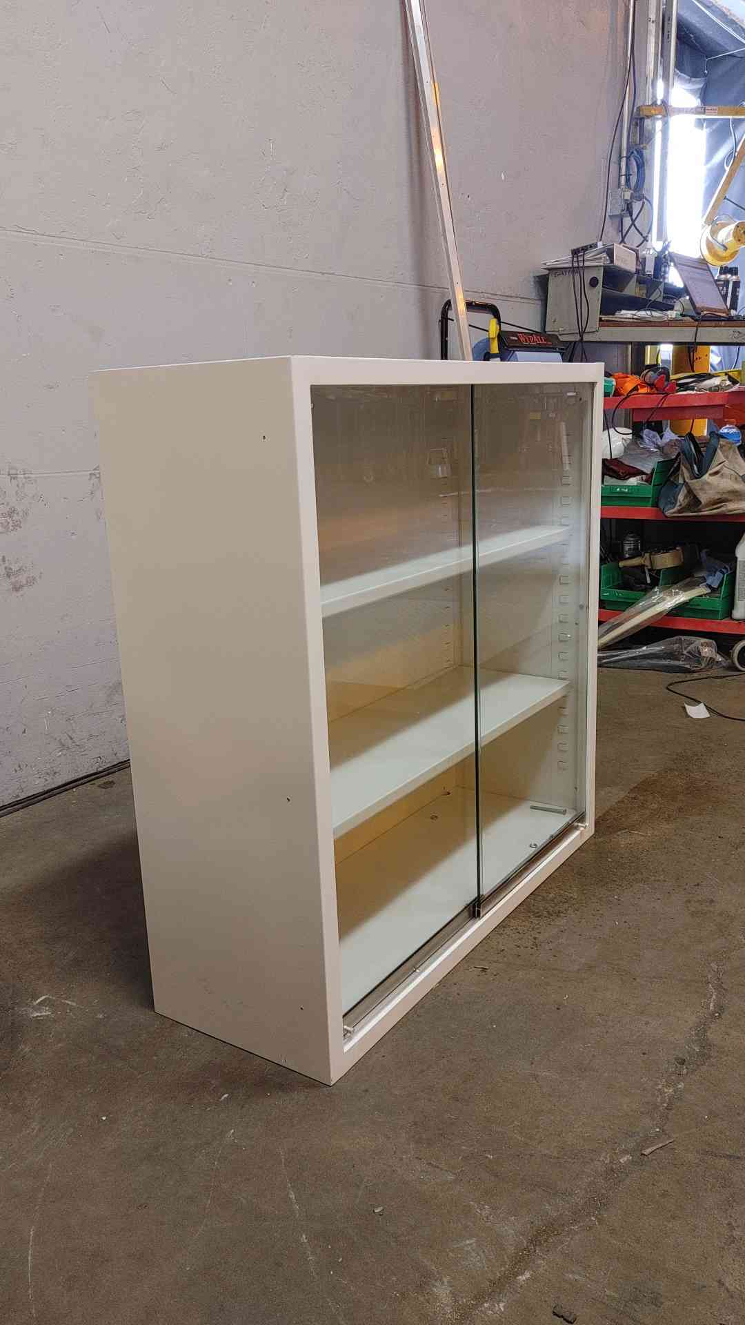 3' Glass Door Sliding Overhead Casework Metal Cabinet(104084)