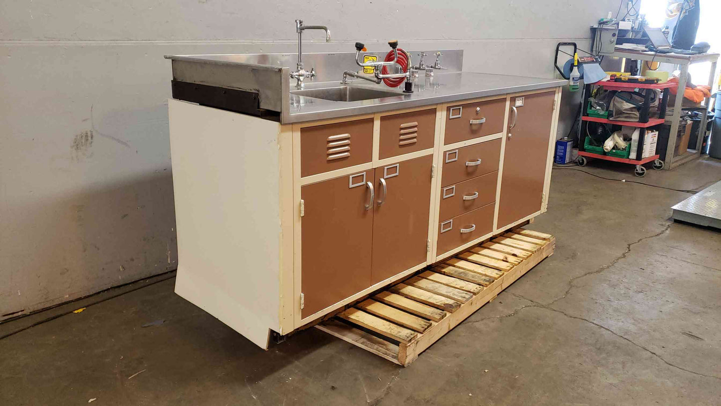 7'2" Duralab Drawer Combo Stainless Steel Sink Bundle Casework(104169)