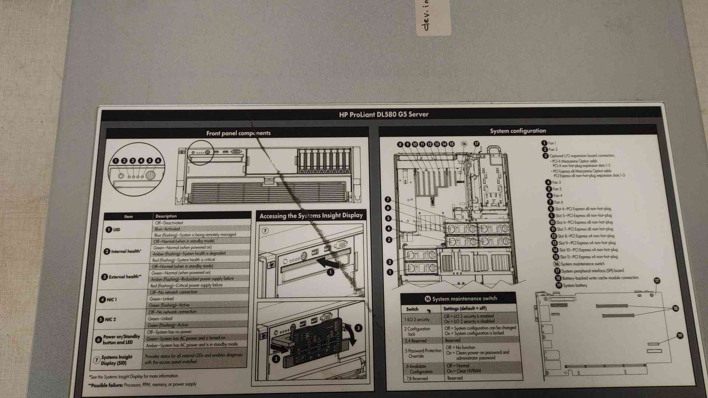 HP ProLiant DL580 G5 Server 451416-1(104457)