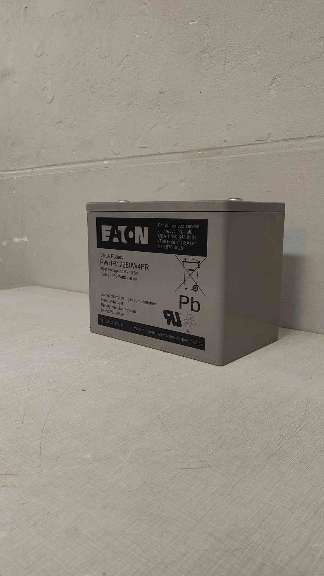 75A Eaton 12V Lead Acid Battery 280W/Cell PWHR12280W4FR(104551)