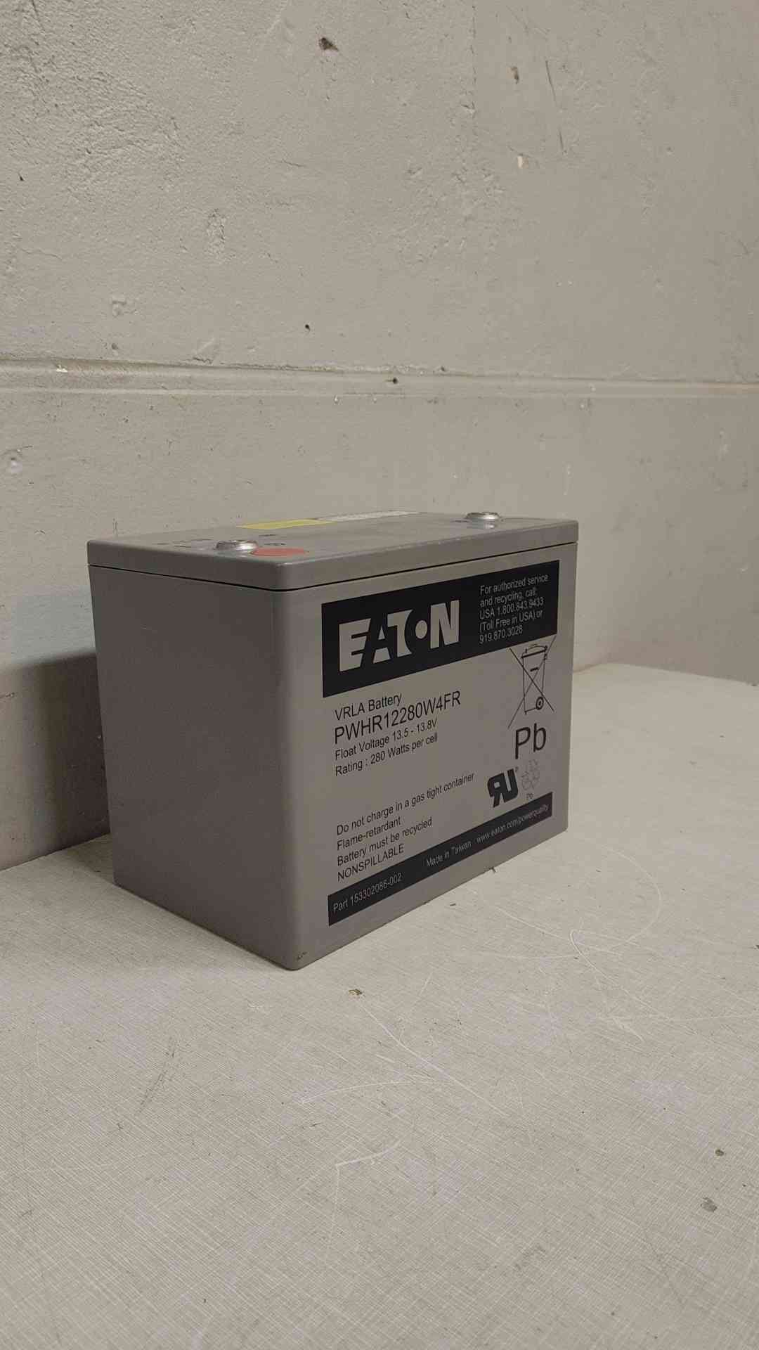 75A Eaton 12V Lead Acid Battery 280W/Cell PWHR12280W4FR(104551)