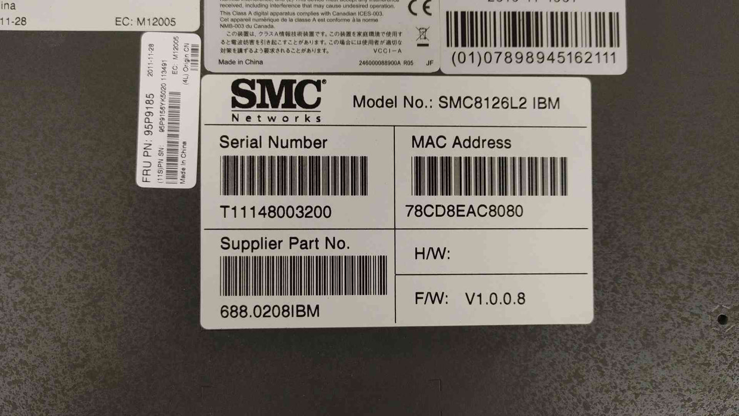 SMC Network Switch 100-240V 1.5A SMC8126L2 IBM(104696)