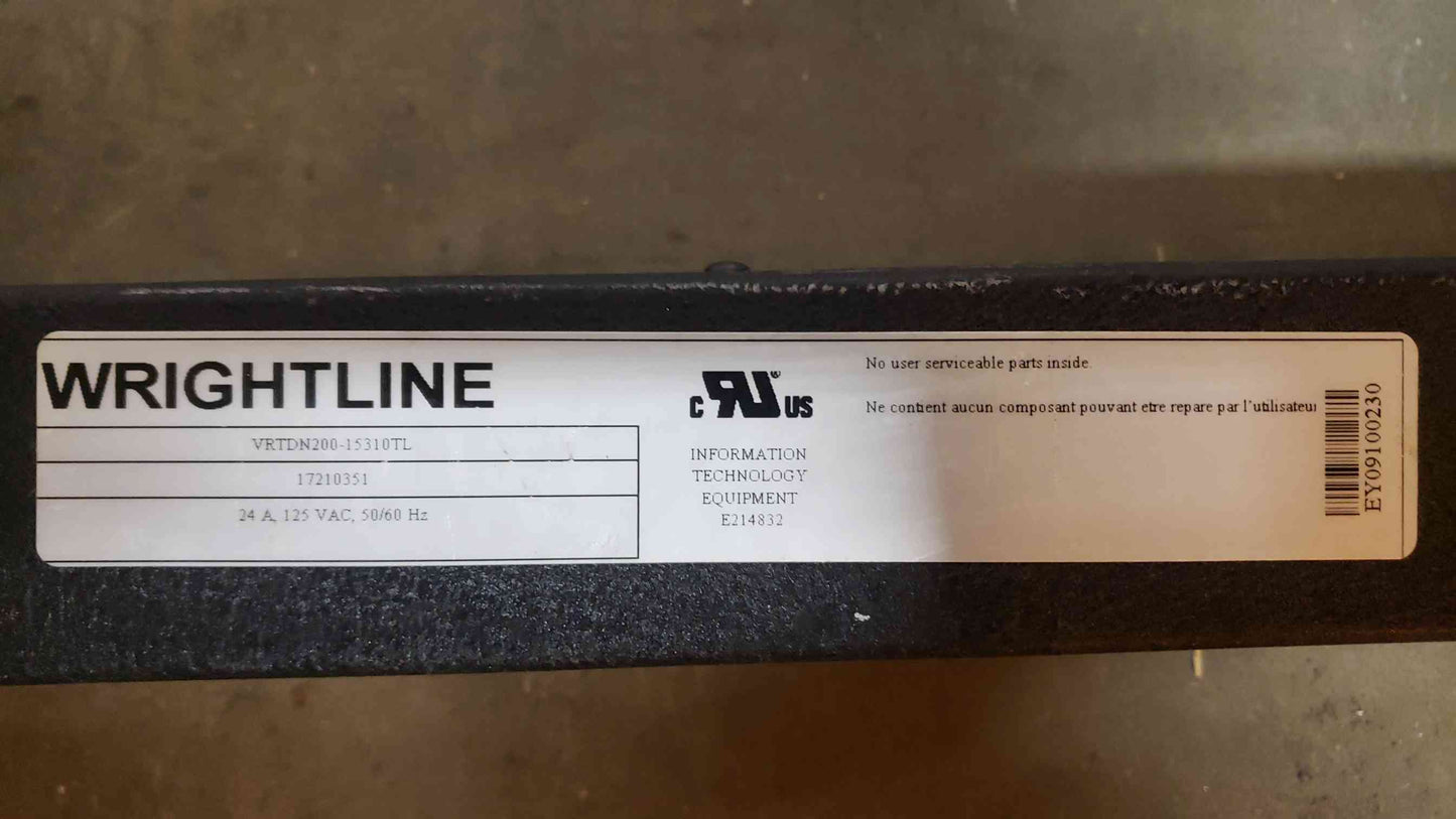 Wrightline 24A 125VAC 20 Port PDU Strip VRTDN200-15310TL (SKU: 107853)