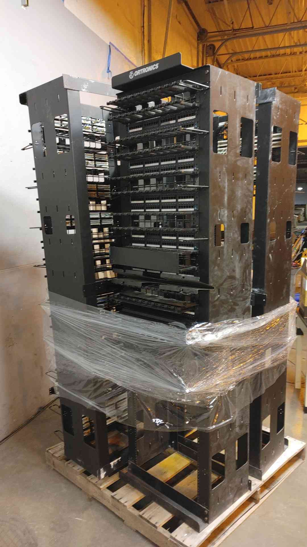 Ortronics Telecom Tower Rack with Patch Panels & Cable Management