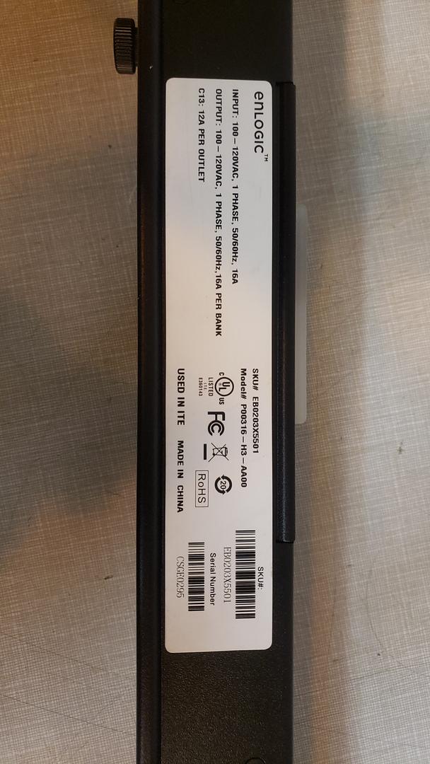 enLOGIC EB0203X5501 New in Box 16A PDU(S6LLST10874)