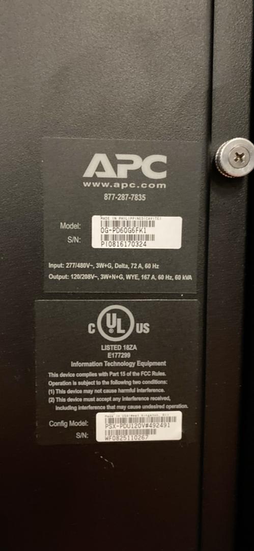 APC 60 KW PDU OG-PD60GFK1(S6LLST4814)