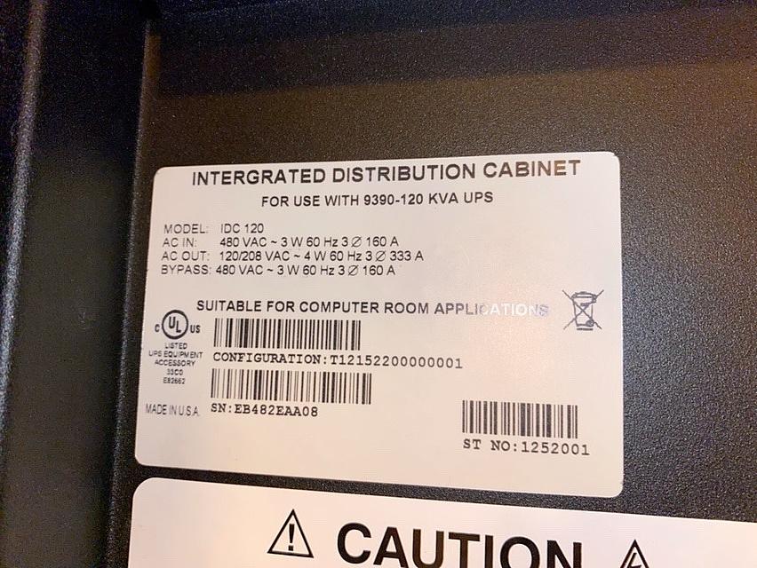 EATON 9390 IDC 120KVA Integrated Distribution Cabinet(S6LLST1762)