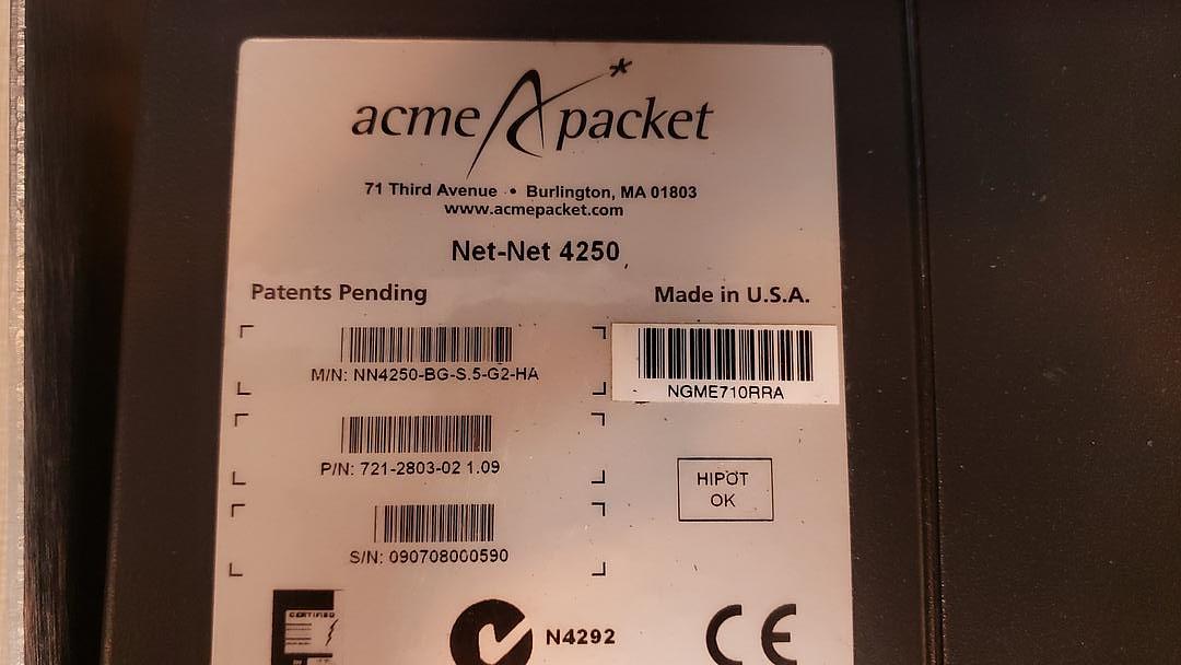 Acme Packet Net-Net 4250 NN4250-BG-S.5-G2-HA(S6LLST7649)