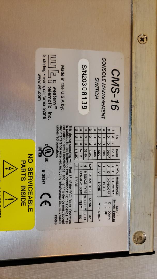 WTI CMS-16 Console Management Switch(S6LLST8115)